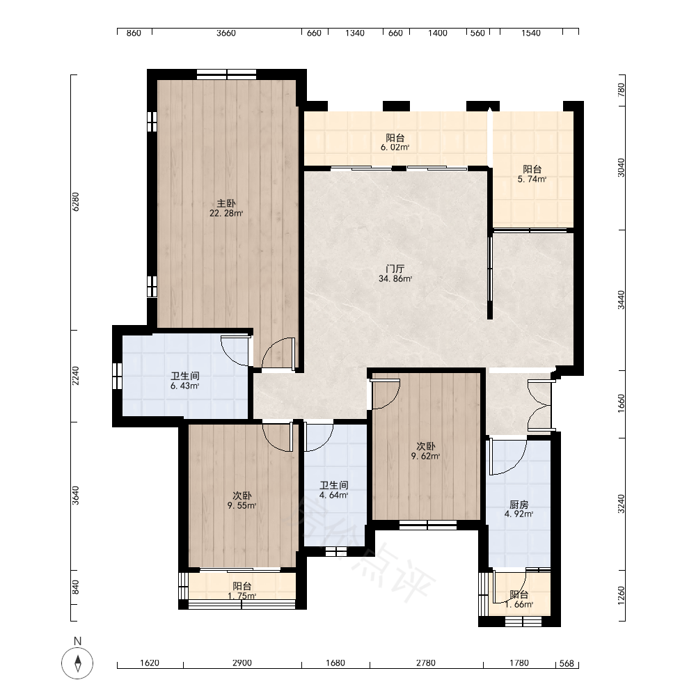 3室1厅户型图
