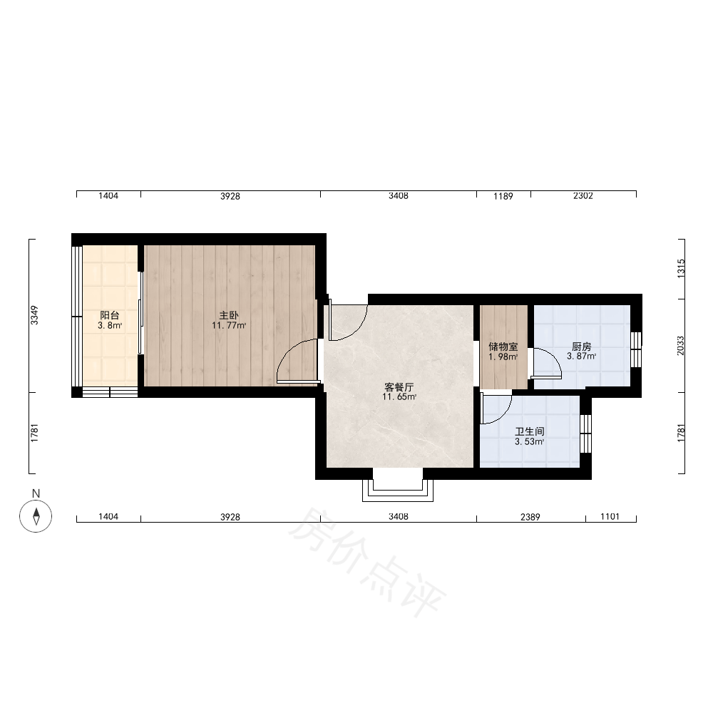 1室1厅户型图