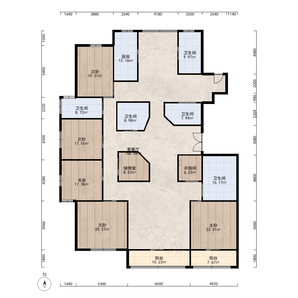 6室3厅户型图