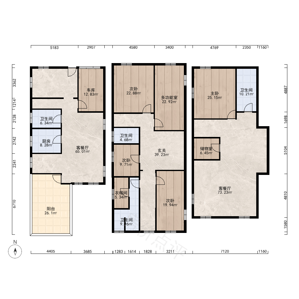 6室3厅户型图