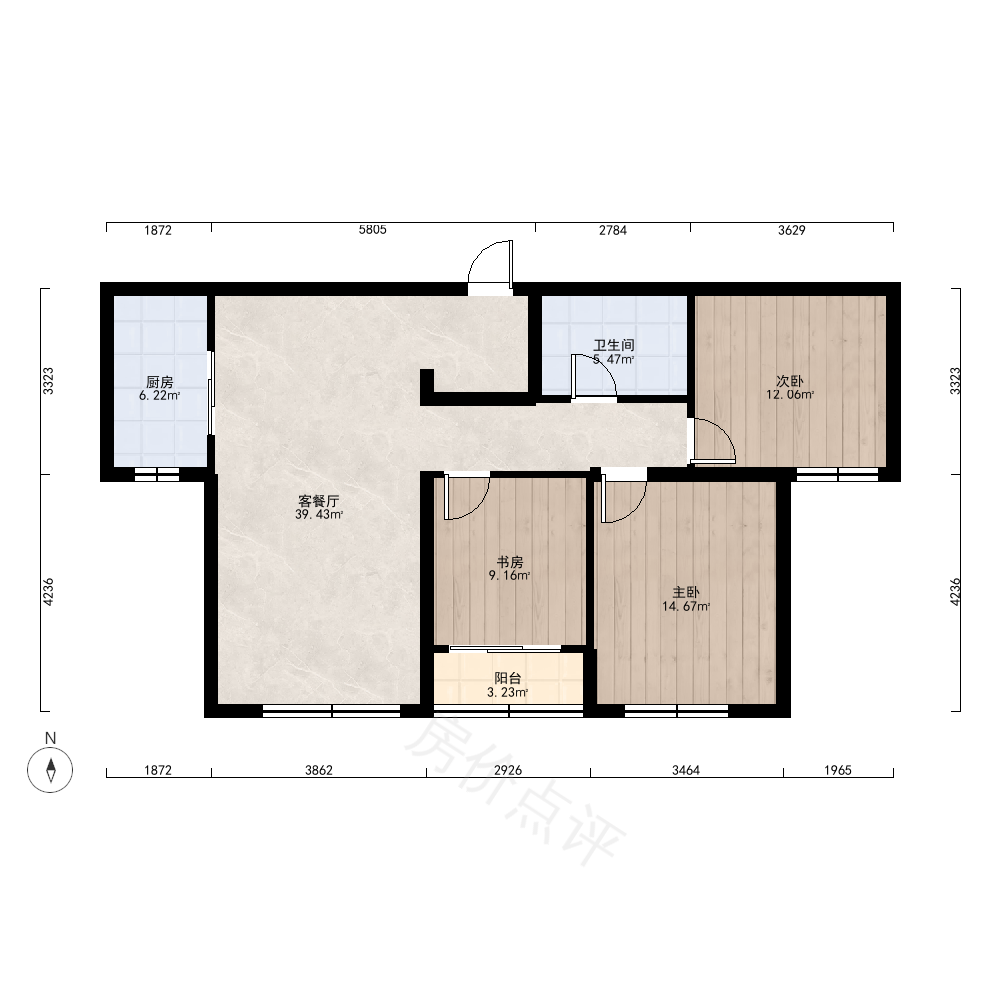 3室1厅户型图