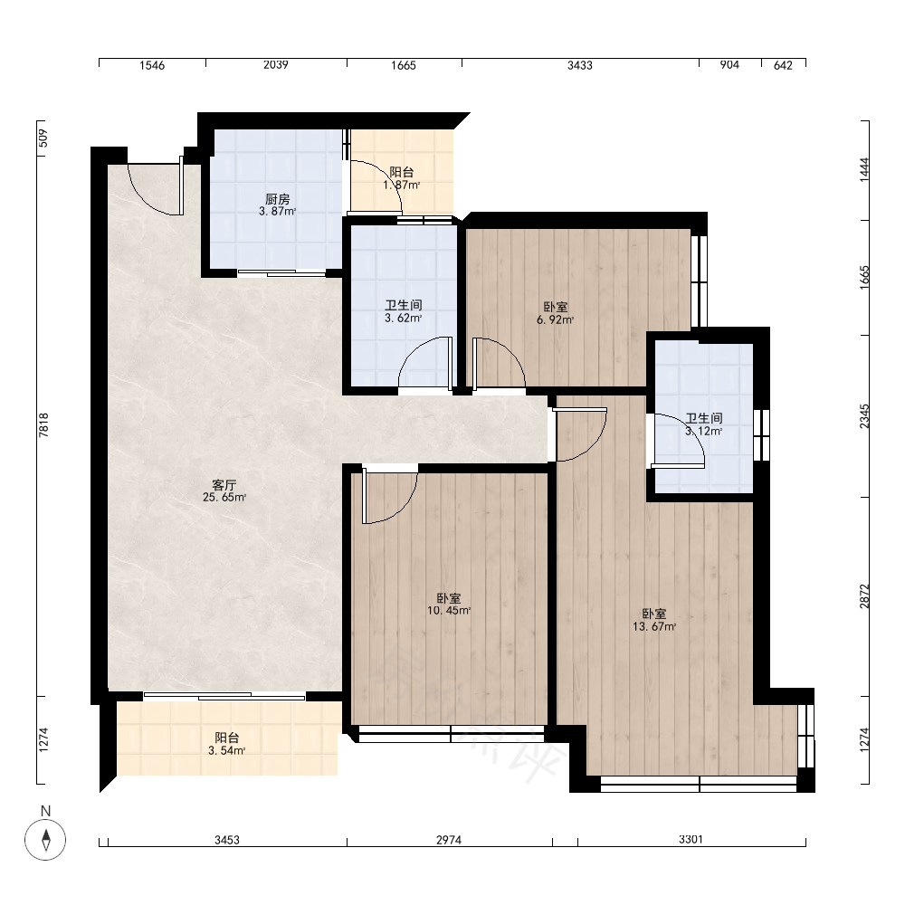 3室1厅户型图