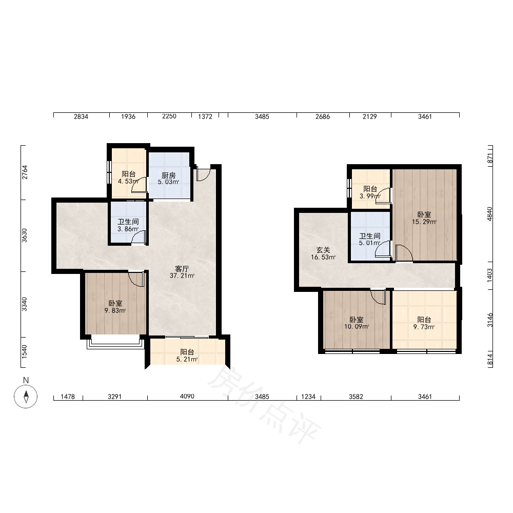 3室1厅户型图