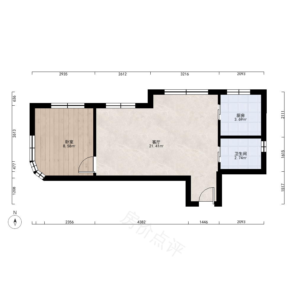 1室1厅户型图