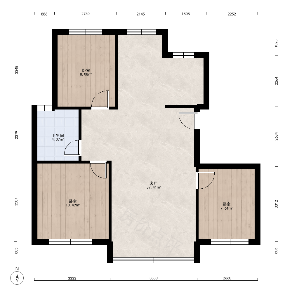 3室1厅户型图