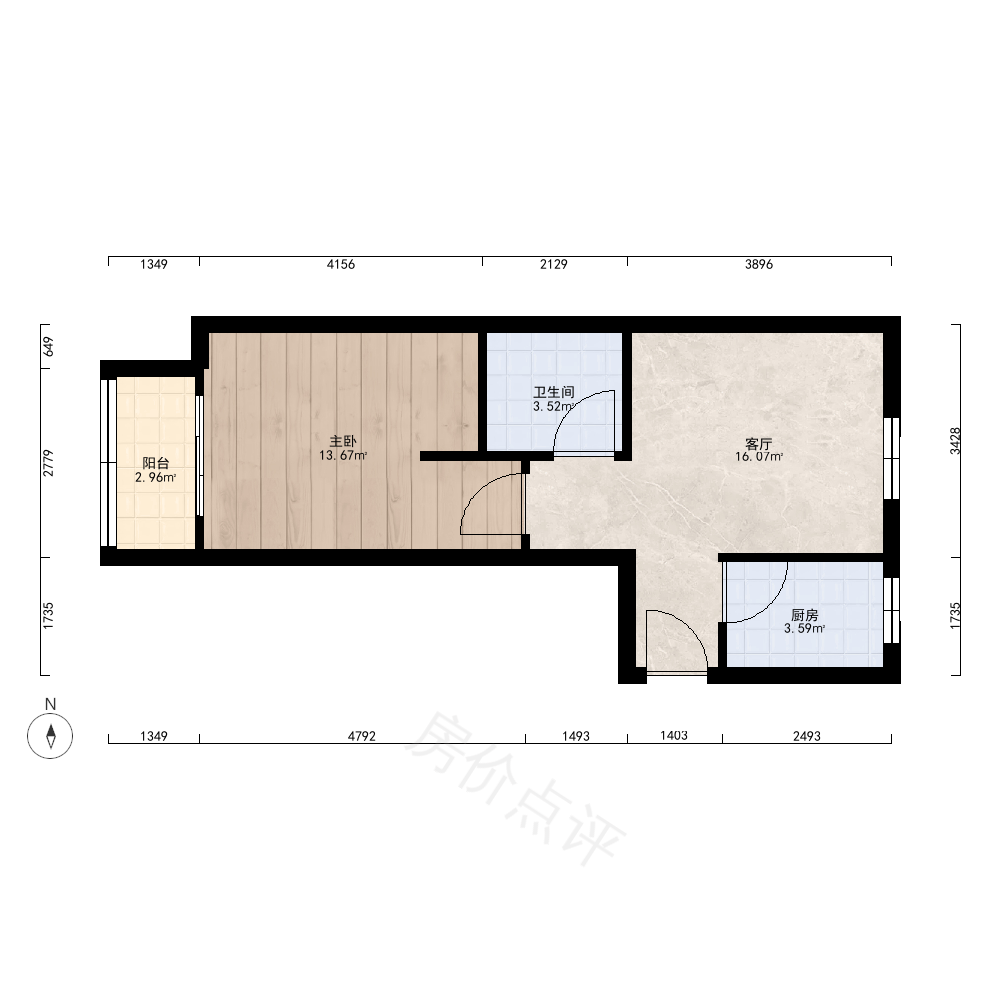 1室1厅户型图