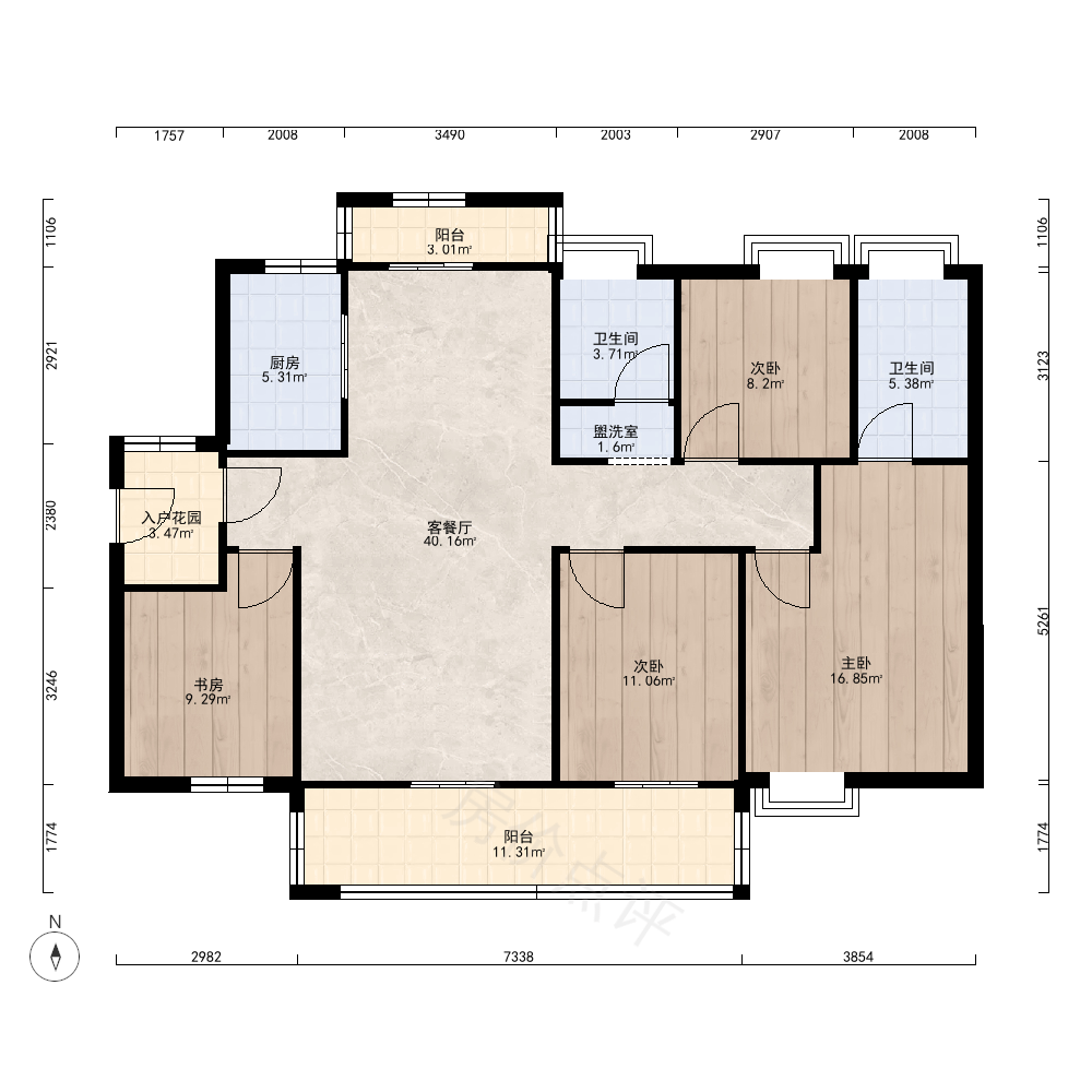4室2厅户型图