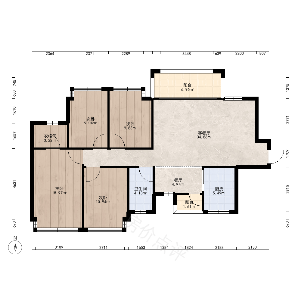 4室2厅户型图
