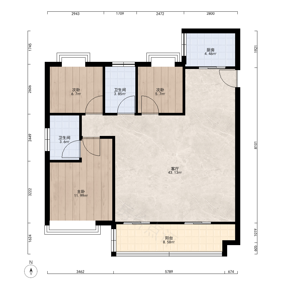 4室2厅户型图