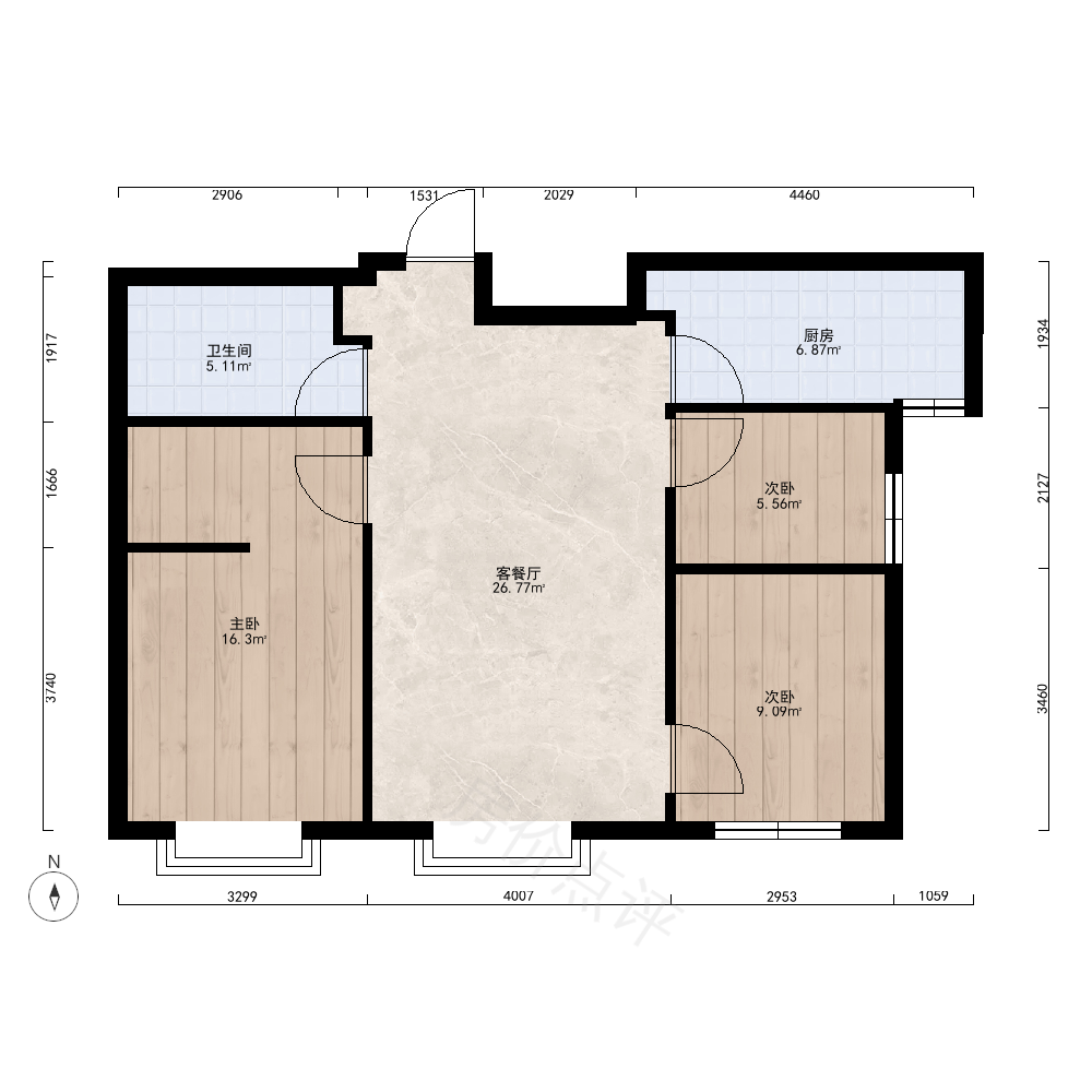 3室2厅户型图