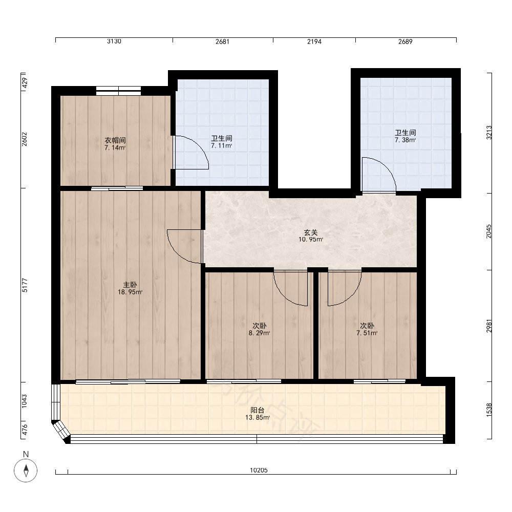 5室2厅户型图