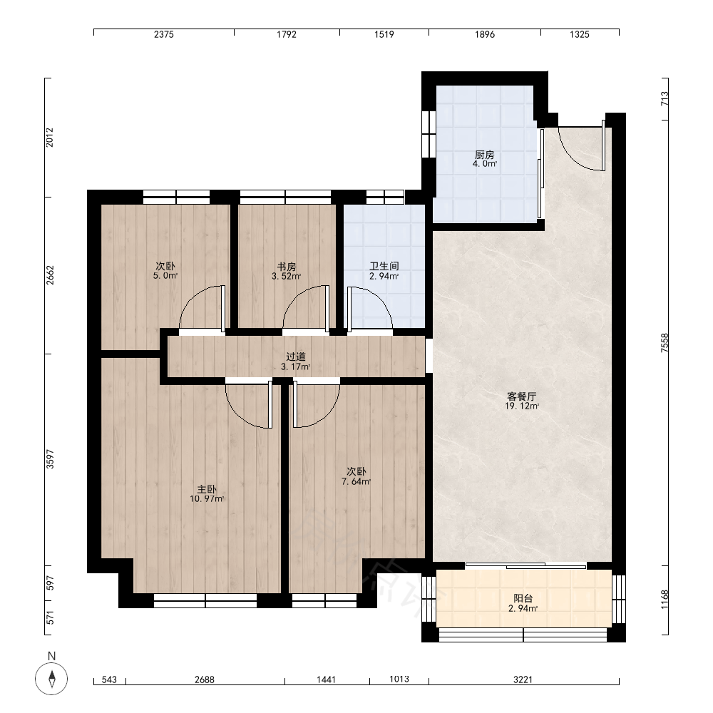 4室1厅户型图