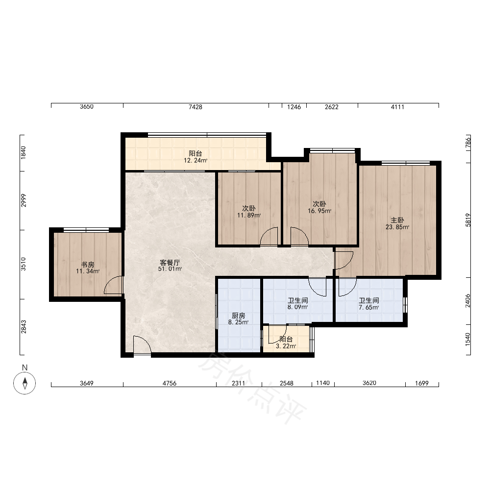 4室2厅户型图