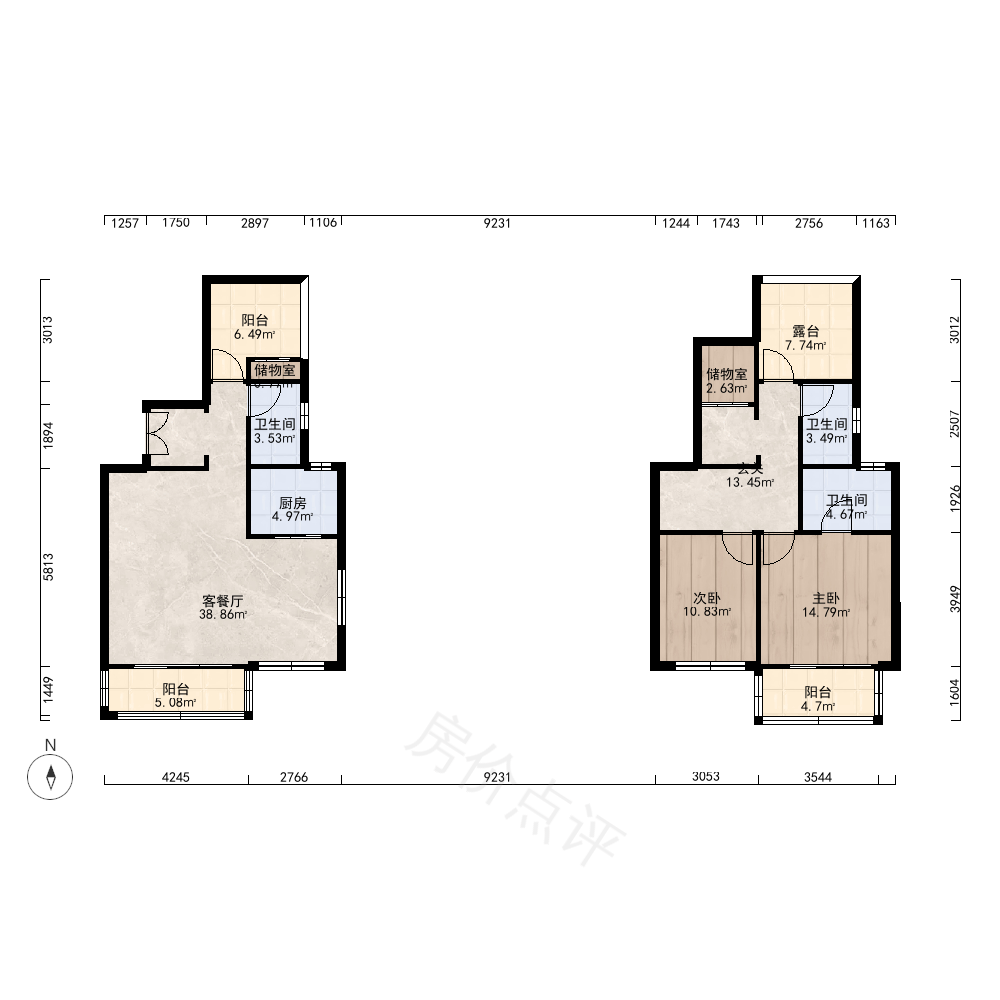 4室3厅户型图